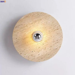 Celako™ Calizzo Wall Light | Yellow Travertine Bedroom Lighting