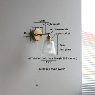 Celako™ Aurique Wall Light | Glass Bedside Lighting
