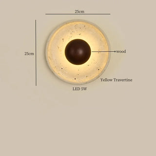 Celako™ Travito Wall Light | Black Travertine Wood Living Room Lighting