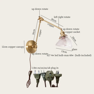 Celako™ Cuprilis Wall Light | Glass Bedroom Lighting