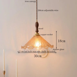 Celako™ Craquel Pendant Light | Amber Glass Kitchen Island Lighting