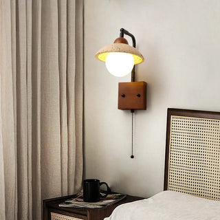 Celako™ Lunato Wall Sconce Light | Yellow Travertine Bedroom Lighting
