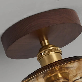 Celako™ Amboro Ceiling Light | Amber Glass Dining Room Lighting