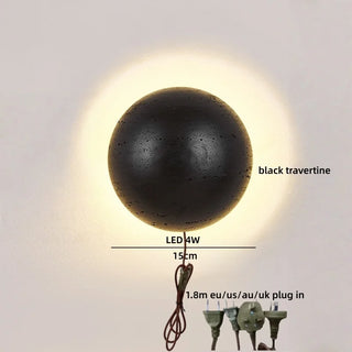 Celako™ Striato Wall Light | Black Travertine Vintage