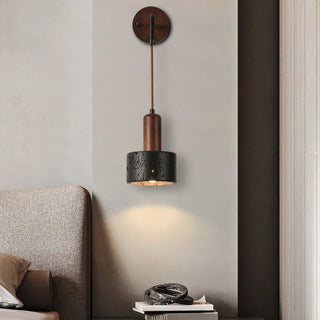 Celako™ Sumishi Wall Light | Black Travertine Bedroom Lighting