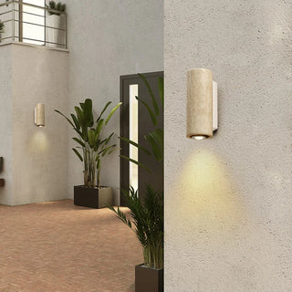 Applique murale Celako™ Sabiterra | Luminaire de salon en pierre de travertin jaune