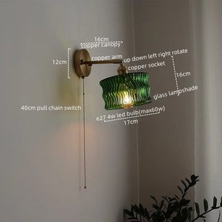 Celako™ Glintore Wall Light | Copper Glass Bedroom Lighting
