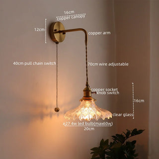Celako™ Patinea Wall Light | Glass Bedroom Lighting