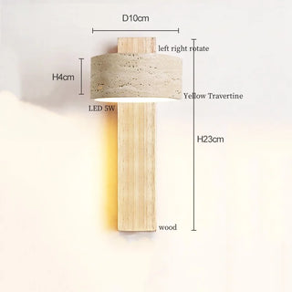 Celako™ Flavium Wall Light | Yellow Travertine Bedroom Lighting