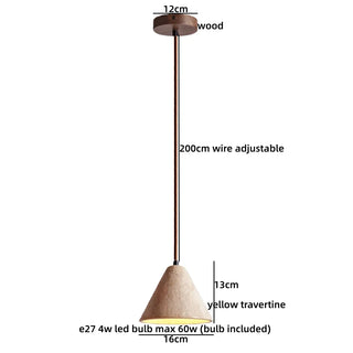 Celako™ Lunite Pendant Light | Black Travertine Kitchen Island Lighting