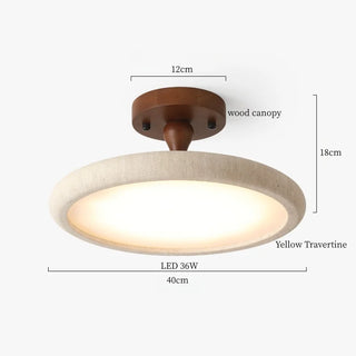 Celako™ Tramonto Ceiling Light | Yellow Travertine Mid Century Modern Bedroom Lighting