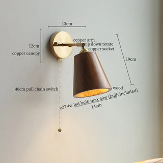 Celako™ Umberine Wall Light | Copper Wood Japan Wabi Sabi Living Room Lighting