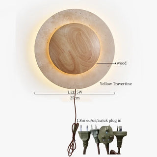 Celako™ Calizzo Wall Light | Yellow Travertine Bedroom Lighting
