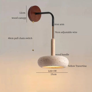 Celako™ Terravento Wall Light | Yellow Travertine Living Room Lighting