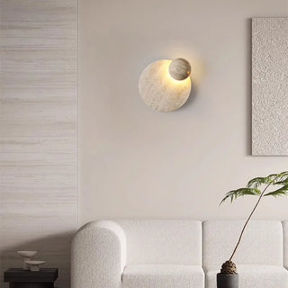Celako™ Travieno Wall Light | Yellow Travertine Bedroom Lighting