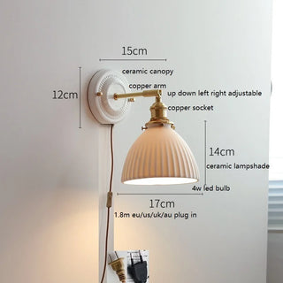 Celako™ Arcilo Wall Light | Ceramic Copper Bedroom Lighting