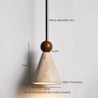 Celako™ Luteola Pendant Light | Yellow Travertine Bedroom Lighting