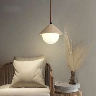 Celako™ Lustravine Pendant Light | Yellow Travertine Wabi Sabi Modern