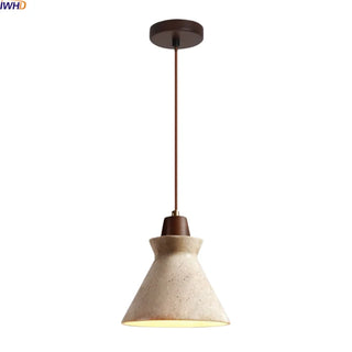 Celako™ Ochera Pendant Light | Wood Yellow Travertine Dining Room Lighting