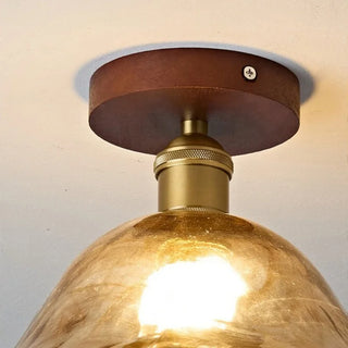 Celako™ Ambrae Ceiling Light | Amber Glass French Vintage