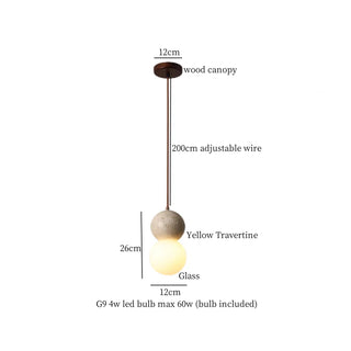 Celako™ Lapistra Pendant Light | Black Travertine Dining Room Lighting