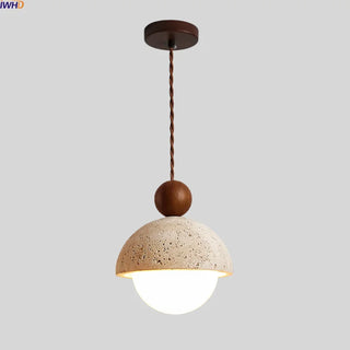 Celako™ Tuvalo Pendant Light | Yellow Travertine Stone Bedroom Lighting