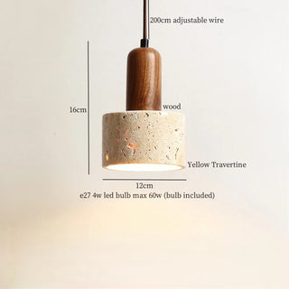 Celako™ Flavesco Pendant Light | Yellow Travertine Bedroom Lighting