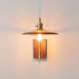 Celako™ Aurumora Wall Light | Amber Glass Bedroom Lighting