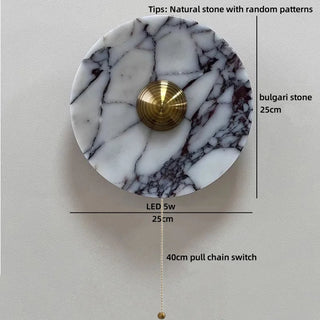 Celako™ Bulgara Wall Light | Stone Bedside Lighting