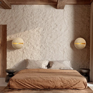 Celako™ Solstice Wall Light | Yellow Travertine Japan Style
