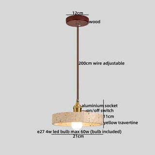 Celako™ Tivolux Pendant Light | Yellow Travertine Dining Room Lighting