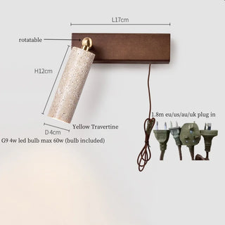 Celako™ Pietria Wall Light | Black Travertine Vintage Bedroom Lighting