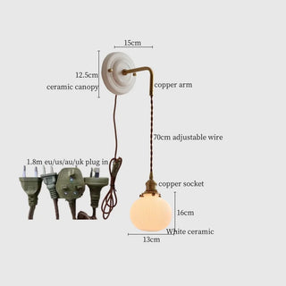Celako™ Striora Wall Light | Ceramic Bedroom Lighting