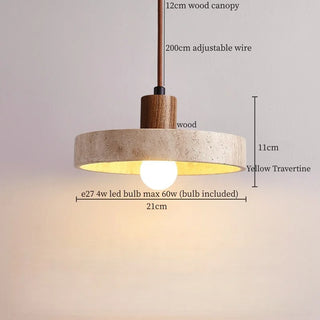 Celako™ Travissa Pendant Light | Yellow Travertine Kitchen Island Lighting