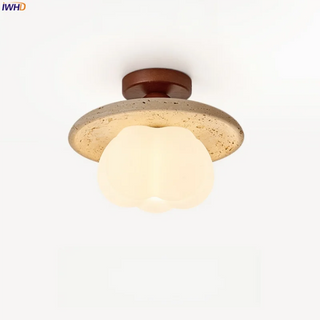 Celako™ Petrala Ceiling Light | Yellow Travertine Modern Style
