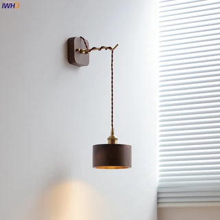 Celako™ Velura Wall Light | Walnut Bedside Lighting