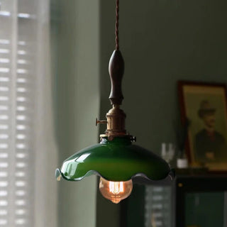 Celako™ Sencha Pendant Light | Green Glass Vintage Japan