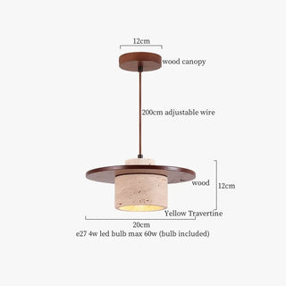 Celako™ Aureolith Pendant Light | Yellow Travertine Bedroom Lighting