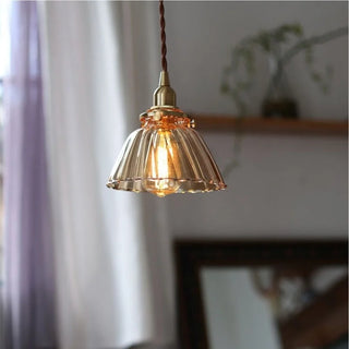 Celako™ Kohakudo Pendant Light | Amber Glass Bedroom Lighting