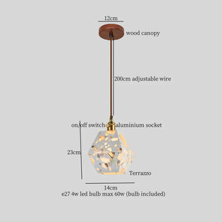 Celako™ Lunazzo Pendant Light | Terrazzo Bedroom Lighting