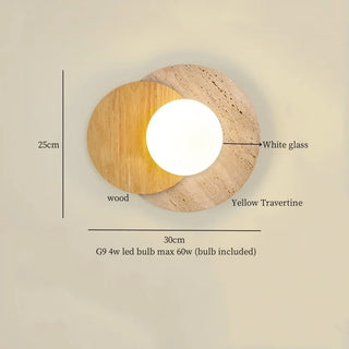 Celako™ Auresto Wall Light | Yellow Travertine Living Room Lighting