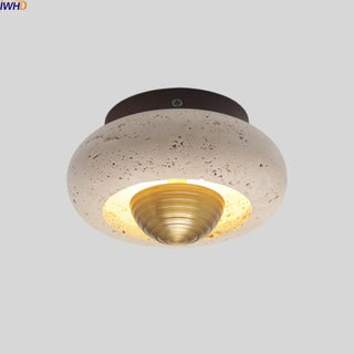 Celako™ Ishari Ceiling Light | Yellow Travertine Dining Room Lighting