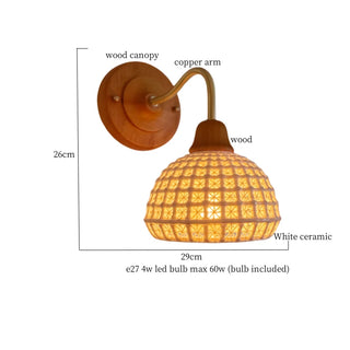 Celako™ Cerelia Wall Light | Ceramic Bedroom Lighting