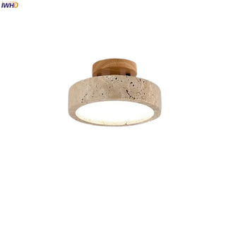 Celako™ Auranite Ceiling Light | Yellow Travertine Living Room Lighting