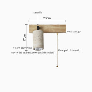Celako™ Sabbiona Wall Light | Yellow Travertine Bedroom Lighting