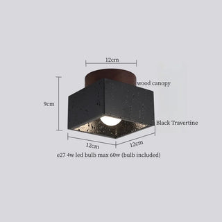 Celako™ Travento Ceiling Light | Black Travertine Kitchen Island Lighting