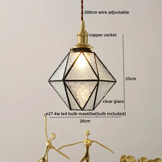 Celako™ Azuric Pendant Light | Blue Glass Bedroom Lighting