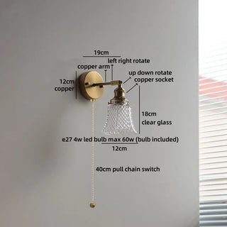 Celako™ Aurique Wall Light | Glass Bedside Lighting