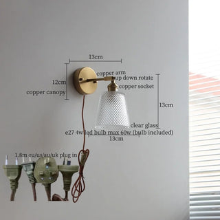 Celako™ Clarius Wall Light | Glass Copper Living Room Lighting