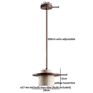 Celako™ Tralume Pendant Light | Black Travertine Wabi Sabi Kitchen Island Lighting